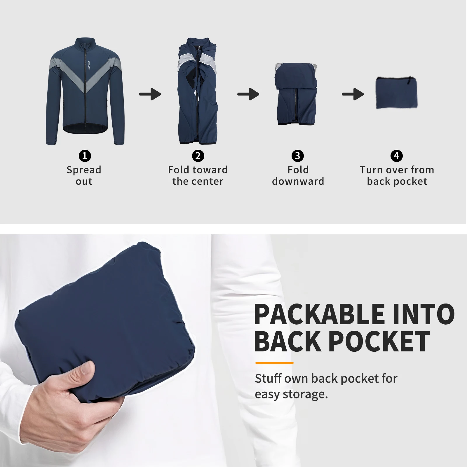 WOSAWE الرجال دراجة نارية سترة يندبروف مقاوم للماء عاكس الدراجات سترة واقية MTB دراجة طويلة الأكمام سترة الدراجة معطف #5