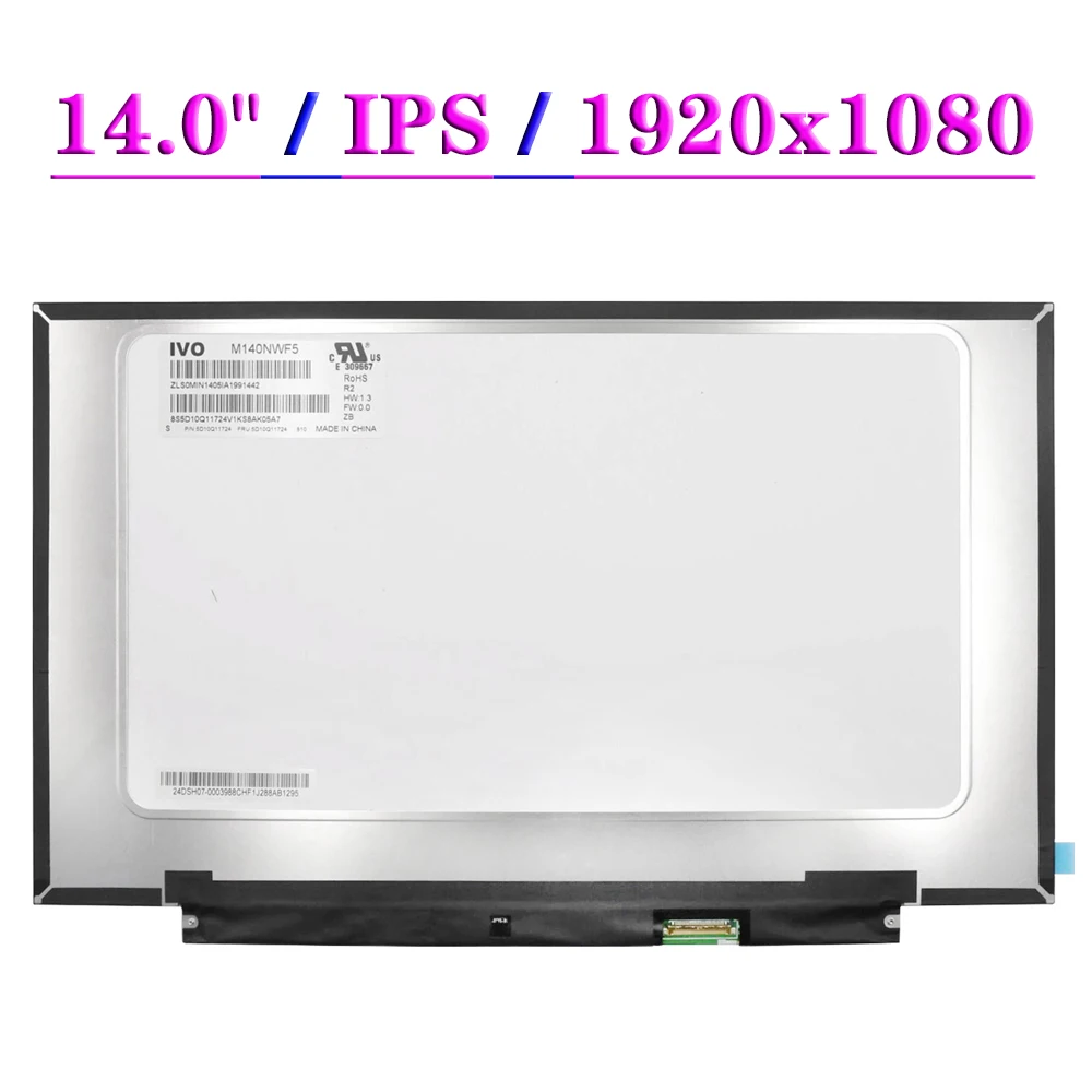 14 Inch IPS LCD Panel LM140LF2L02 LM140LF2L03 LM140LF2L01 LM140LF2L05 M140NWF5R2 M140NWF5RF 30 Pin FHD Laptop Matrix Screen