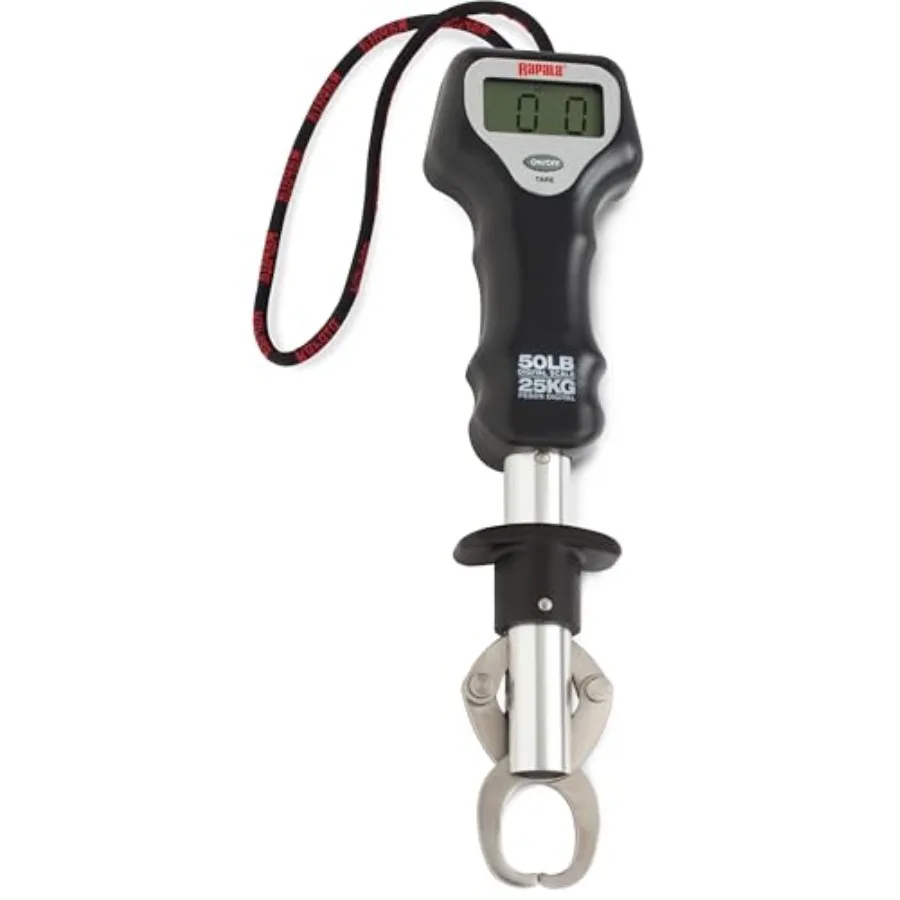 

Digital Fish Gripper for fishing applications, made of durable aluminum alloy, black and silver color, ergonomic non-slip grip