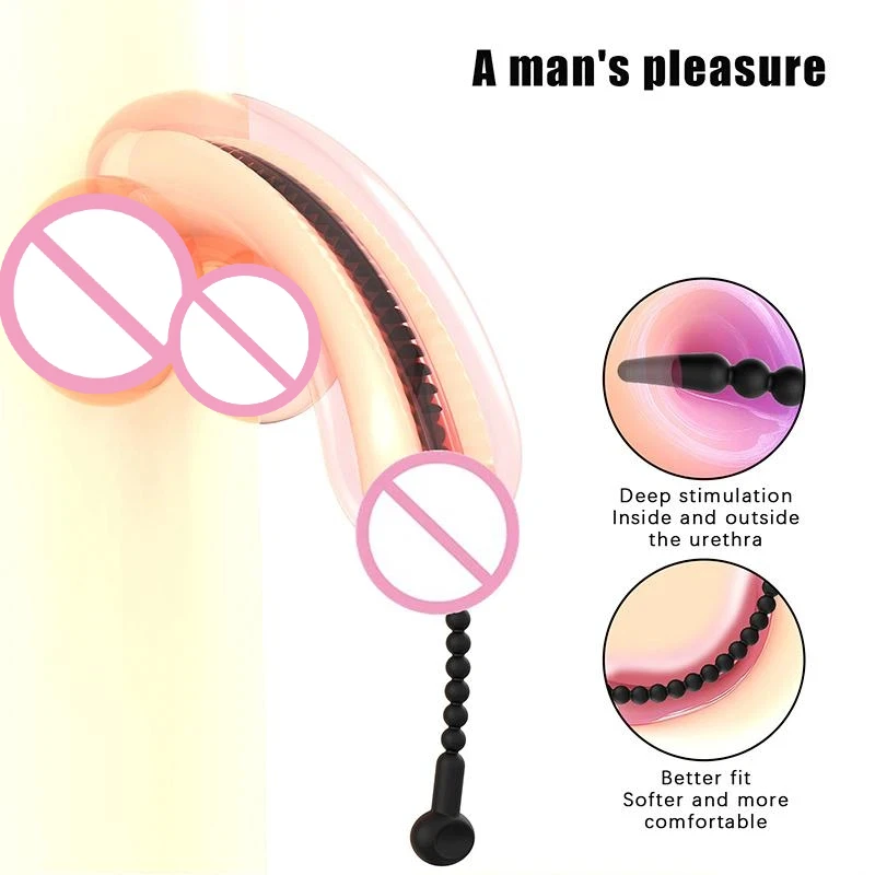 For Men Soft Silicone Urethral Dilator Horse Eye Stick Penis Rod 7 Sizes Male Masturbation Blockage Stimulator Catheter Sex Toys view 2