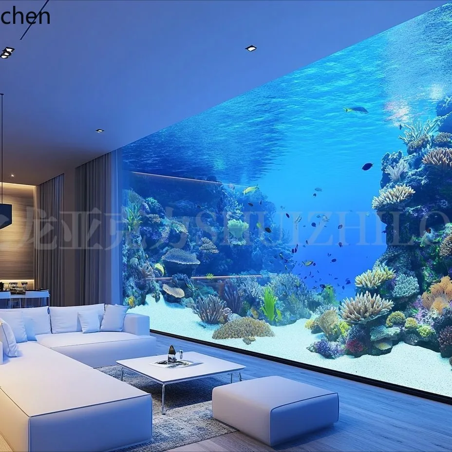 تشيكوسلوفاكيا عرض كبير جدا خزان الأسماك الاكريليك كبير حوض السمك المحيط خزان الأسماك