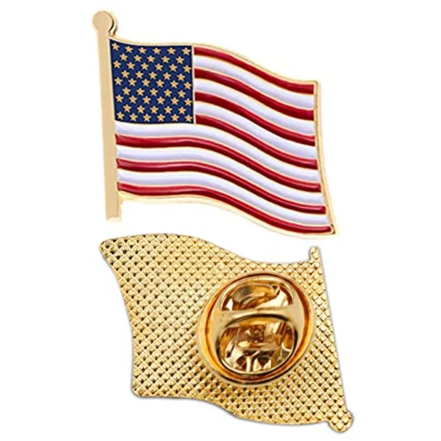 

10/20/50/100 Pack- American Flag Lapel Pins Bulk -1" Metal Patriotic US Lapel Pins Badge Souvenir For Hat Bag Travel Gifts Ship