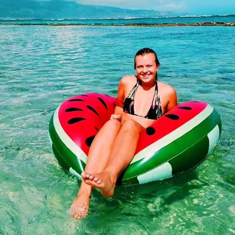 1 unidad # Flotadores de piscina de sandía de 100/70cm para niños y adultos, anillo de natación circular inflable, asiento flotante, juguetes de piscina para fiesta en la playa de otoño
