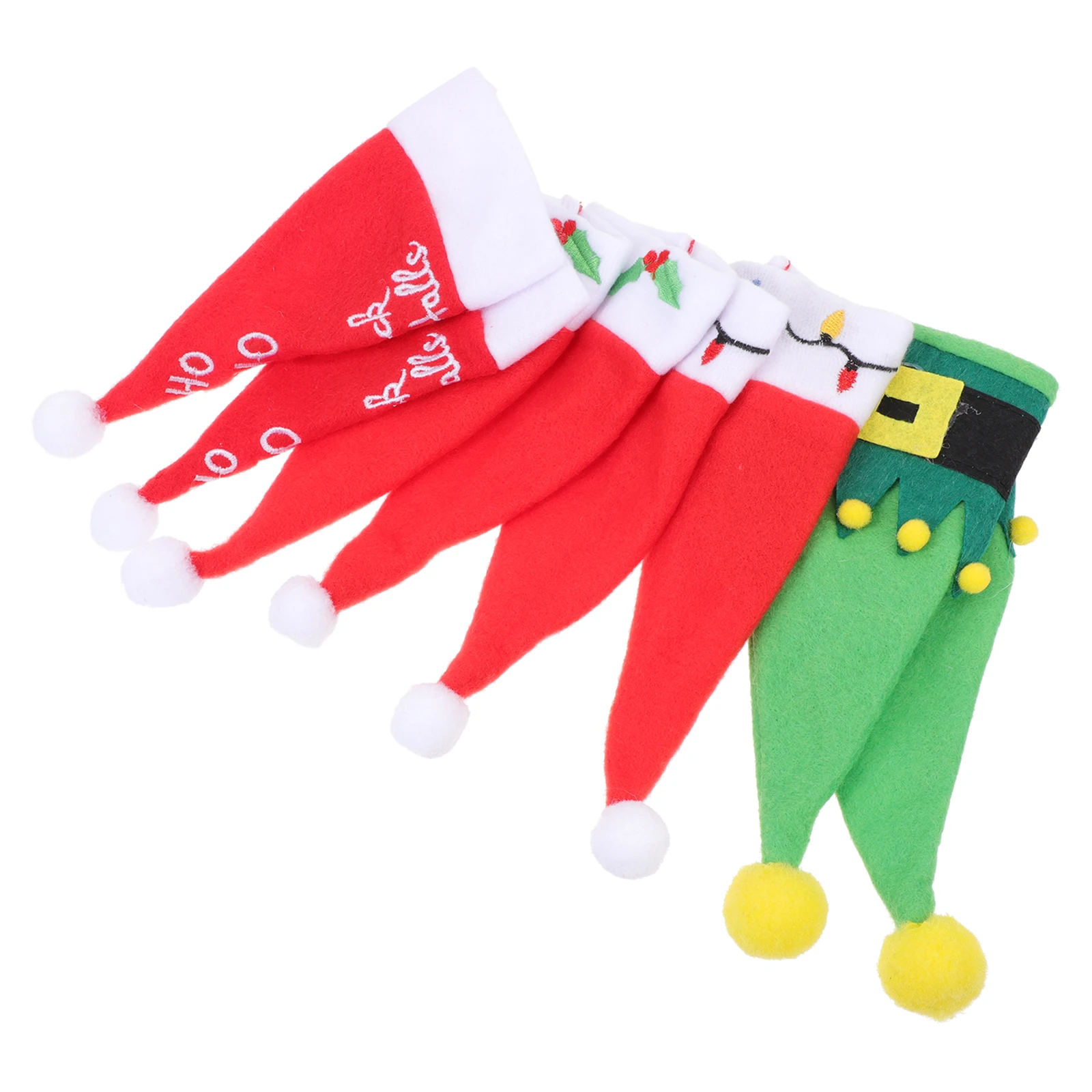 

8pcs Christmas Tableware Bag Fork Cutter Cover For Dining Table Decor Storage Bag Xmas Kitchen Supply Party Decoration