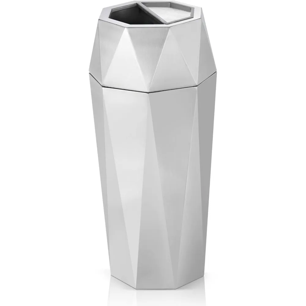 

Trash Can Outdoor Commercial Garbage Can with Lid Stainless Steel Garbage Bin Open Top Industrial Trash Bin Indoor