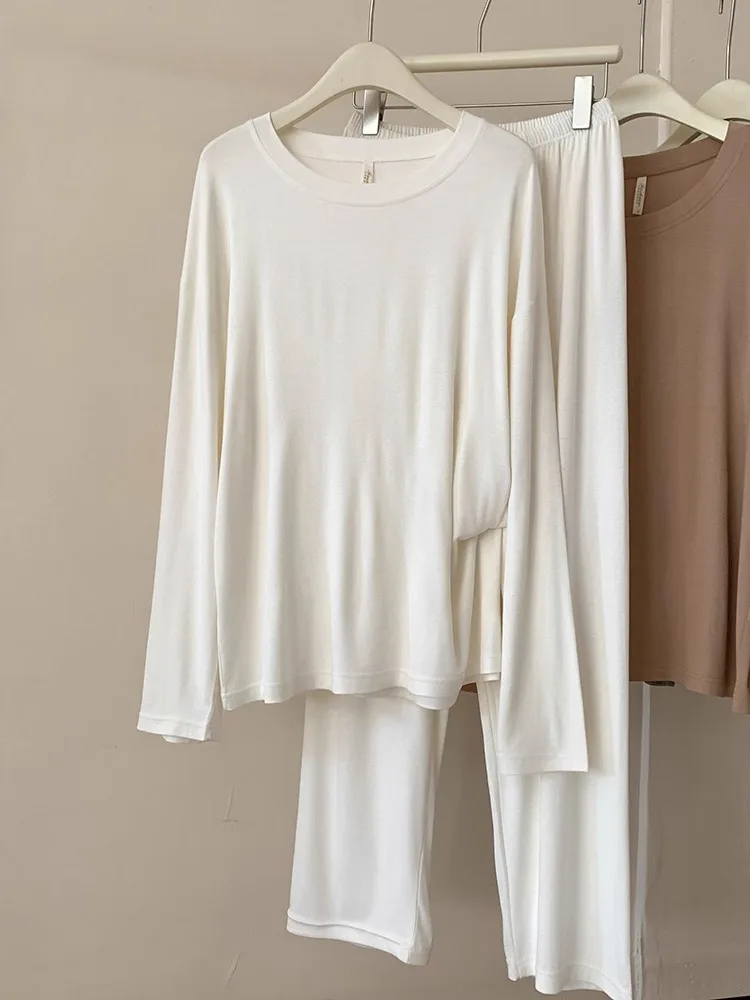 Korean Cotton Woman Pajamas Set New Comfortable Long Sleeve Top Trousers Sets Spring Autumn Night Wear Suit Women's Home Clothes image 5