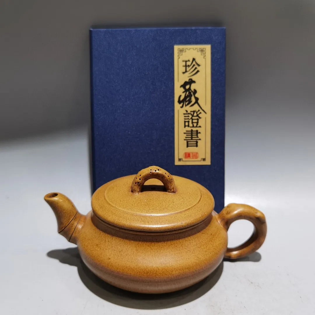 

6"Chinese Yixing Purple Clay Teapot Bamboo spout pot Bamboo rhyme Teapot Pot Tea Maker Amass wealth Ornaments