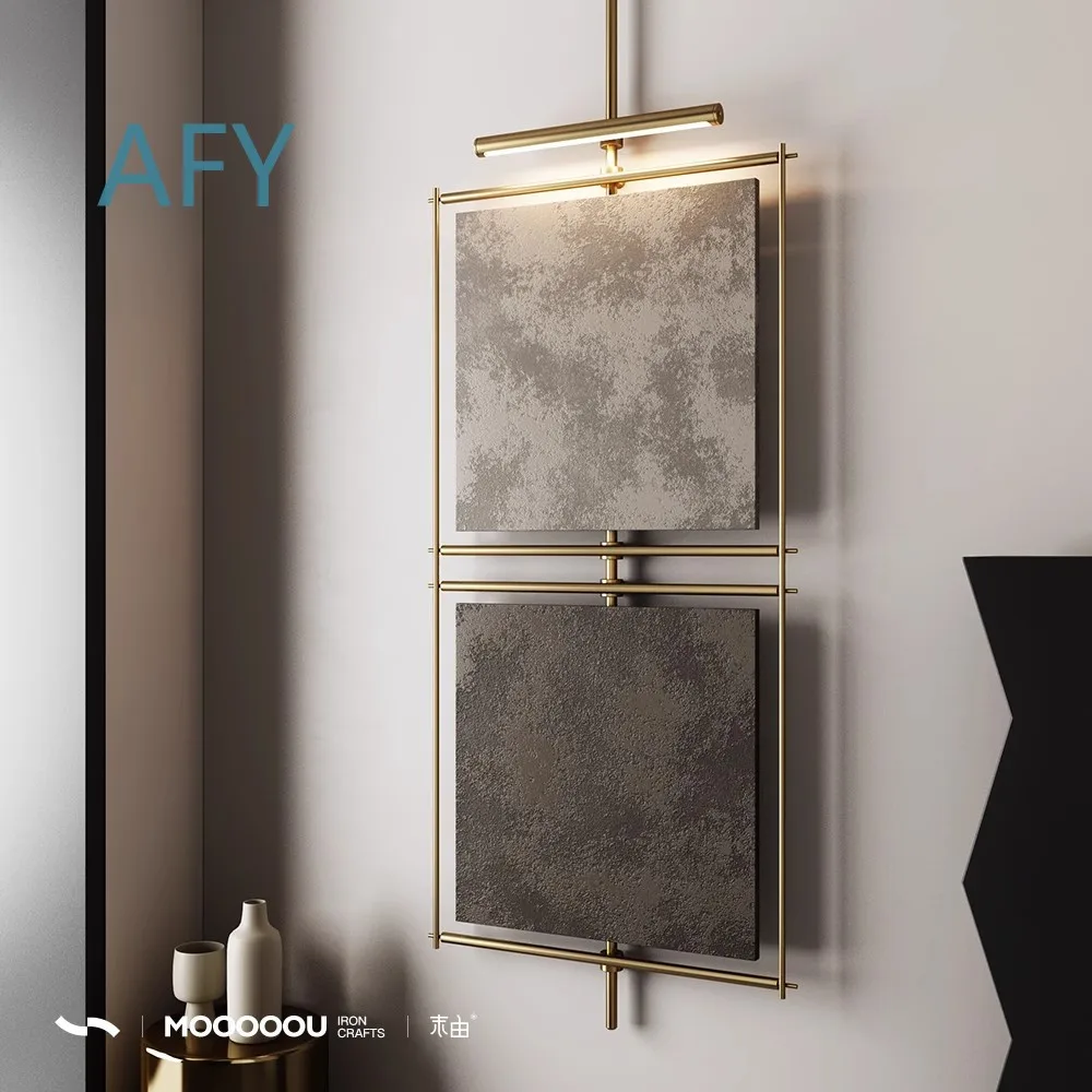 Mid Century Modern Entryway Wall Decor for Sample Room Metal Rod Art Display System Iron Hanging Rod Wall Mount Picture