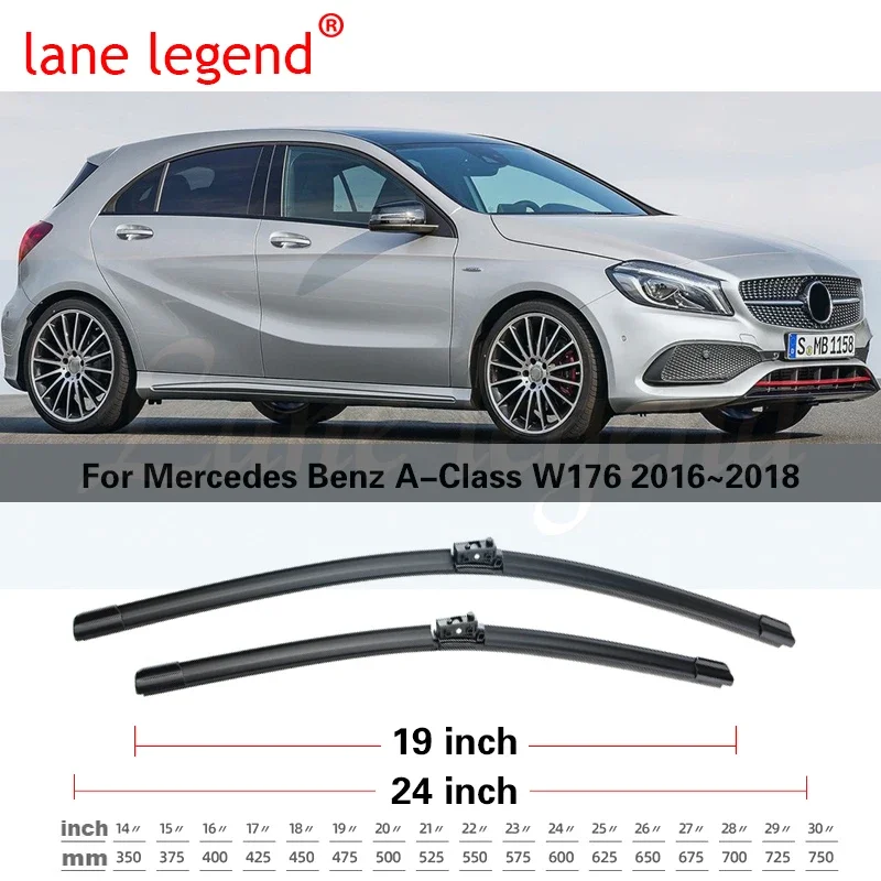 Car Wiper Blades for Mercedes Benz A Class W176 2016~2018 Windscreen Washer Brusdes Accessories A160 A180 A200 A45 2017