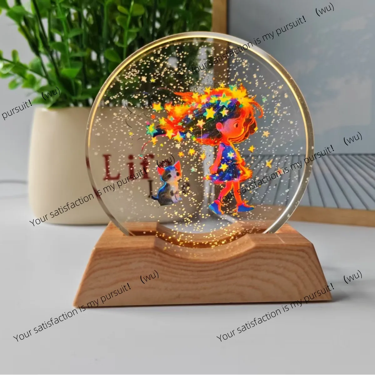 Star Universe Galaxy 3D three-dimensional laser color printing inner engraving crystal ball luminous night light ornament