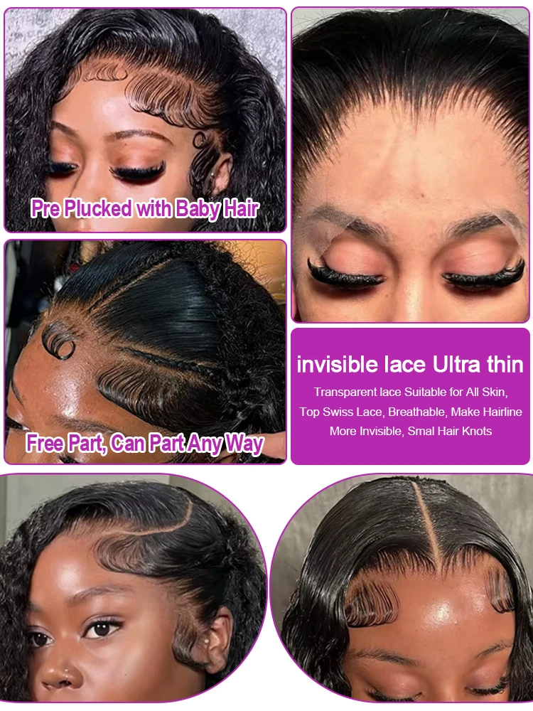 40 46 بوصة موجة عميقة 13x6 13x4 Hd الدانتيل الجبهة باروكة من شعر طبيعي 250 الكثافة المياه مجعد 360 الدانتيل الباروكات الأمامية شعر الإنسان للنساء