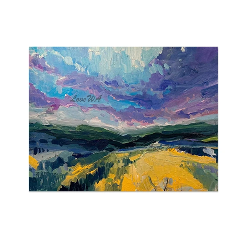 جدار ديكور فني للمطاعم، عمل فني لغرفة النوم الحديثة، بدون إطار، صورة تجريدية من الأكريليك، لوحات زيتية من قماش الكتان