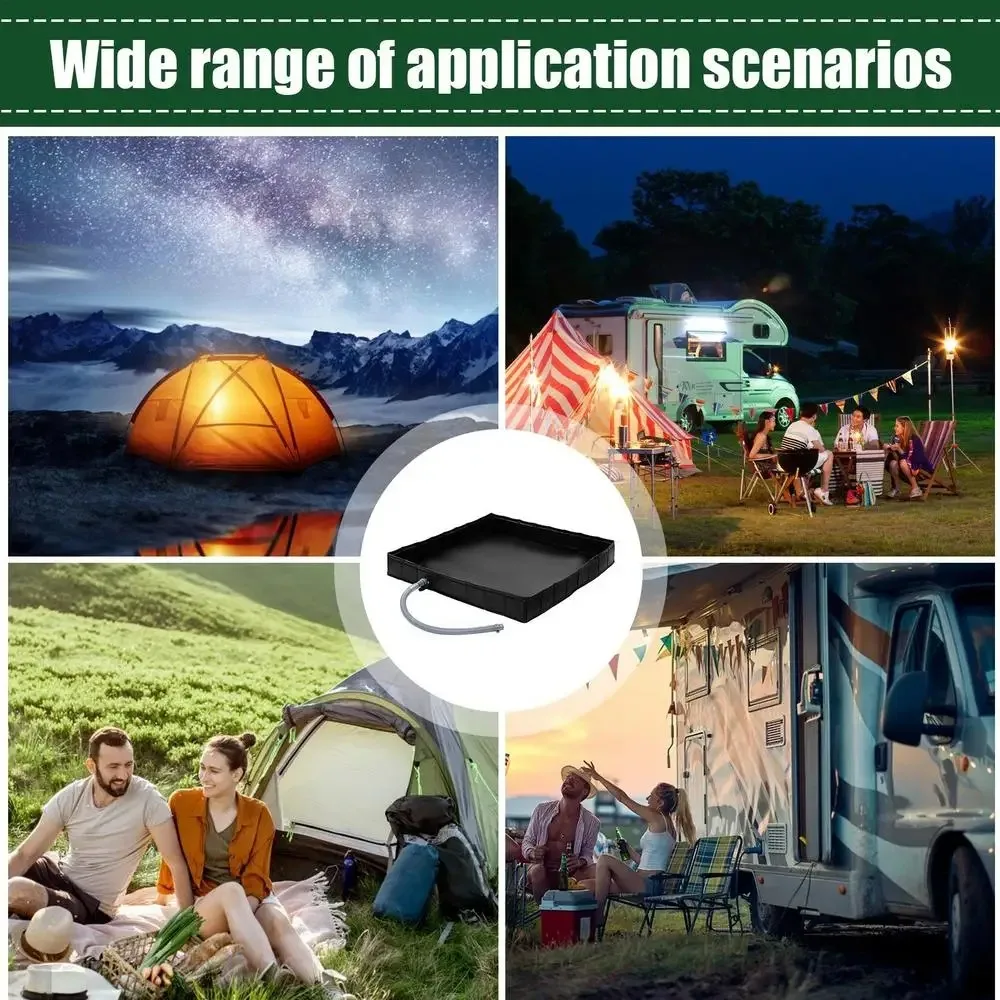 Outdoor Square Foldable Tent Water Tray, Storage Pool Baby Fishing Pool, Shower Water Basin for Camping, Hiking