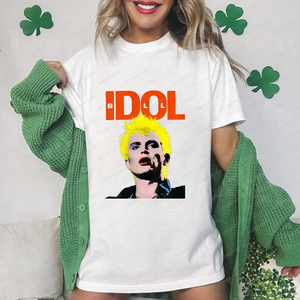 Billy Idol - Summer Trend Harajuku Short-Sleeved Men's and Women's Universal Shirt Pattern Large-Sized Comfortable T-Shirt