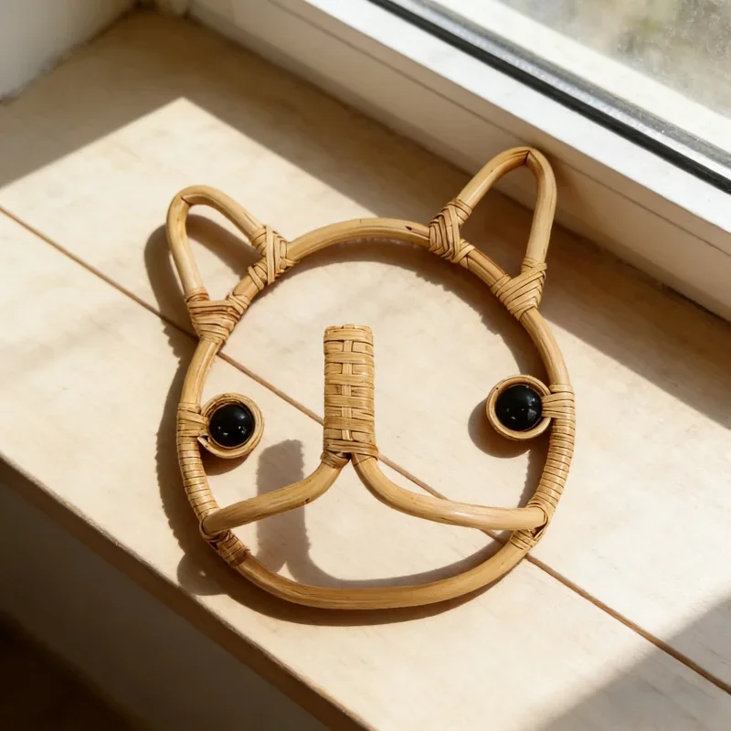 Entrance Hall Essential Storage Supplies Vintage Rattan Woven Wall Hooks Coat Hat Hanging Practical Organizer Hooks For Home