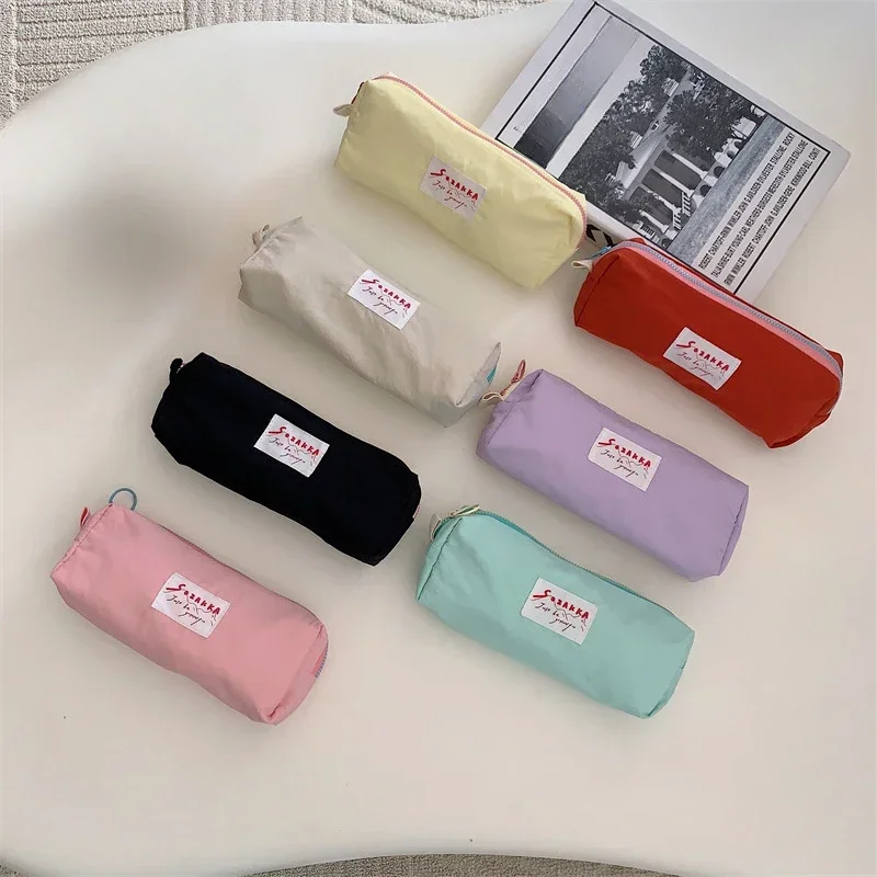 1pc Canvas Zipper Pencil Bag per la scuola Blank borsa artigianale fai da te borsa per il trucco in tela di cotone custodia per sacchetti regalo