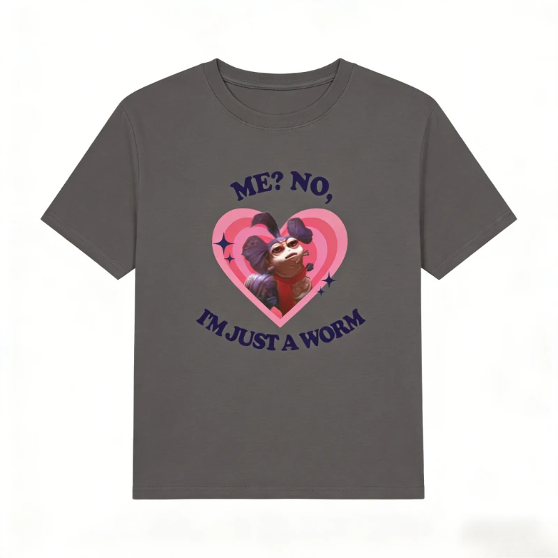 Me No I'm Just A Retro Heart Tee Labyrinth Worm Ello Shirt Quote 80s Vintage Cult Classic Movie Fan Gift Heart Nostalgic Tee