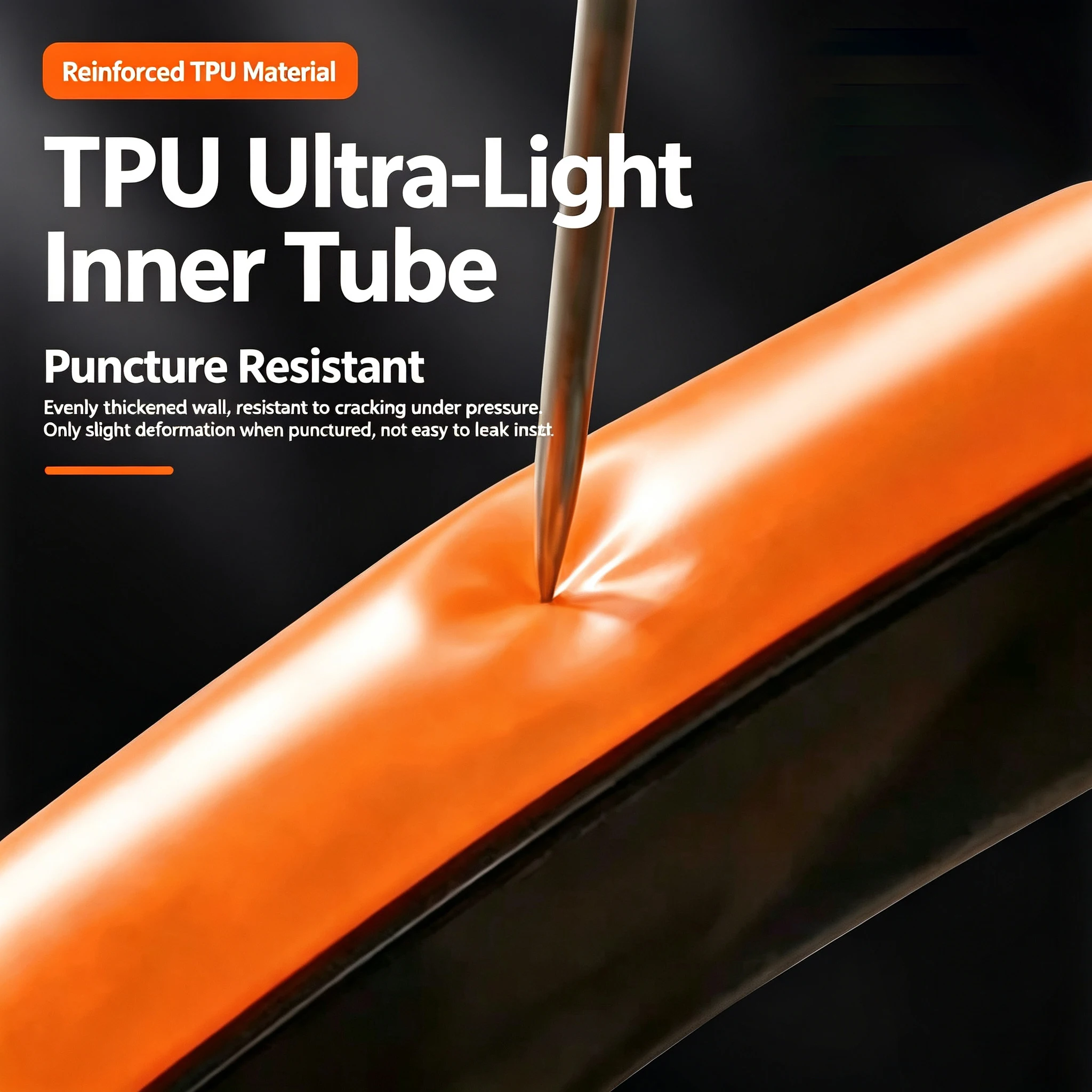 KRSEC Ultraleichter Fahrrad-TPU-Schlauch 700X25 28 30 32 Rennrad TPU-Material Reifen 45mm/65mm/85mm Länge Französisches Ventil – Detail 1