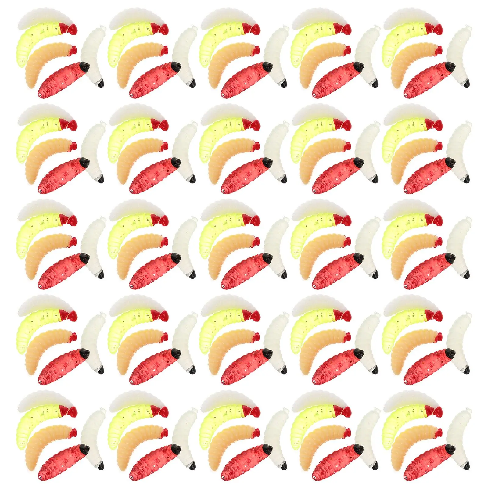 

100pcs Soft Fishing Lightweight Compact Fake Bait PVC Swimbaits Paddle Tail Baits for Bass Fishing