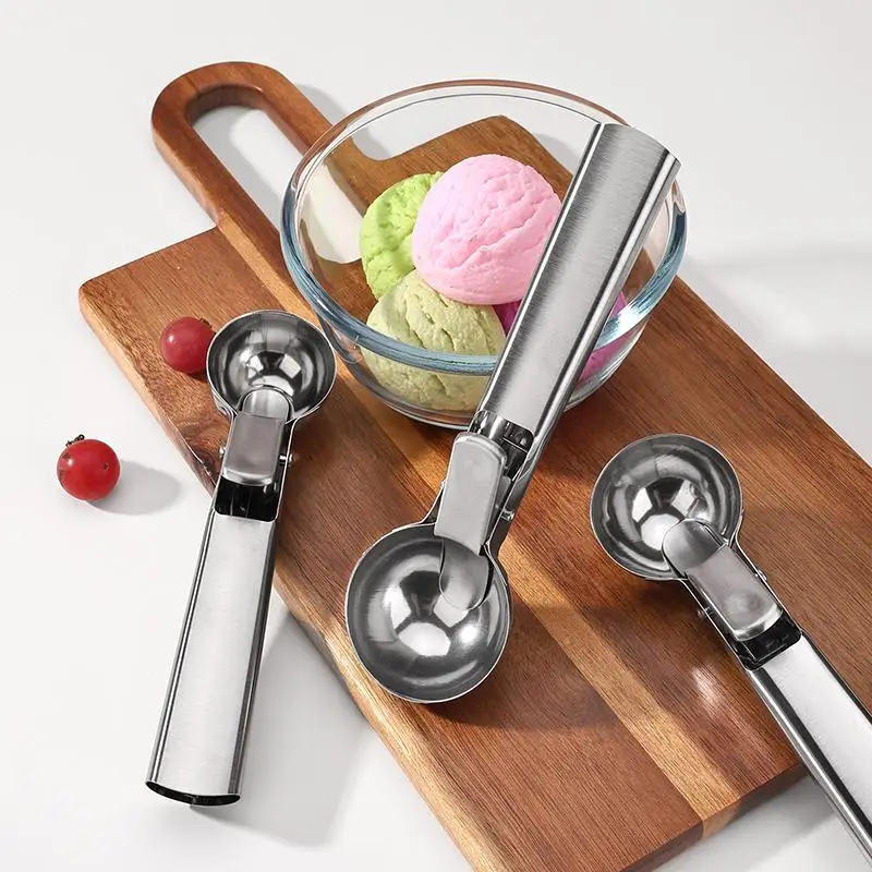 1/3Pcs Stainless Steel Ice Cream Scoop Multi-Functional Fruit Melon Baller Kitchen Gadget For Cookie Cupcake DIY Baking