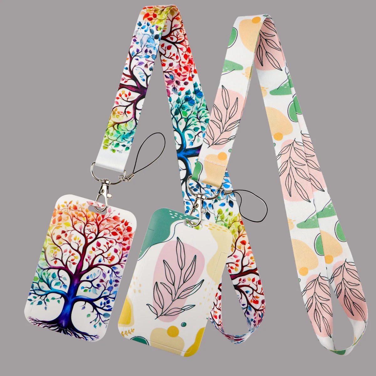 

Tree Leaf Neck Strap Lanyards for Keys ID Card Employee Card Cell Phone Badge Holder Hanging Rope Accessories Gifts