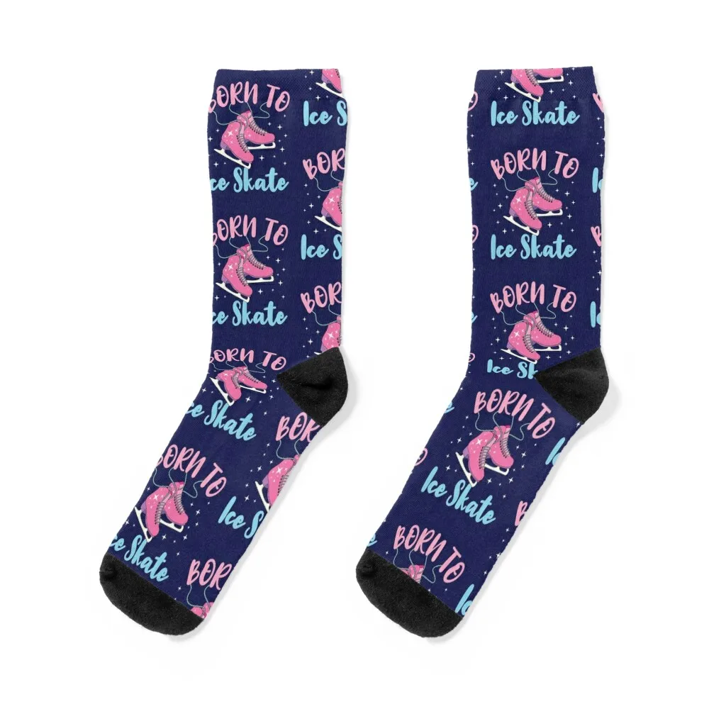 

Born to Skate Figure Skating Ice Skater Socks snow crazy short Designer Man Socks Women's