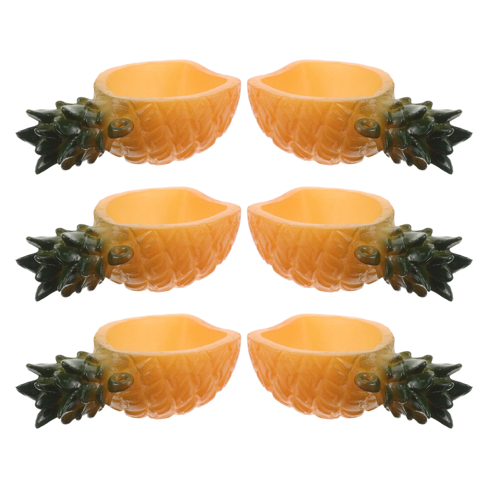 6 Stücke Mini Ananas Schalen DIY Simulation Pretend Play Winzige Obst Form Behälter Miniatur Küchenzubehör