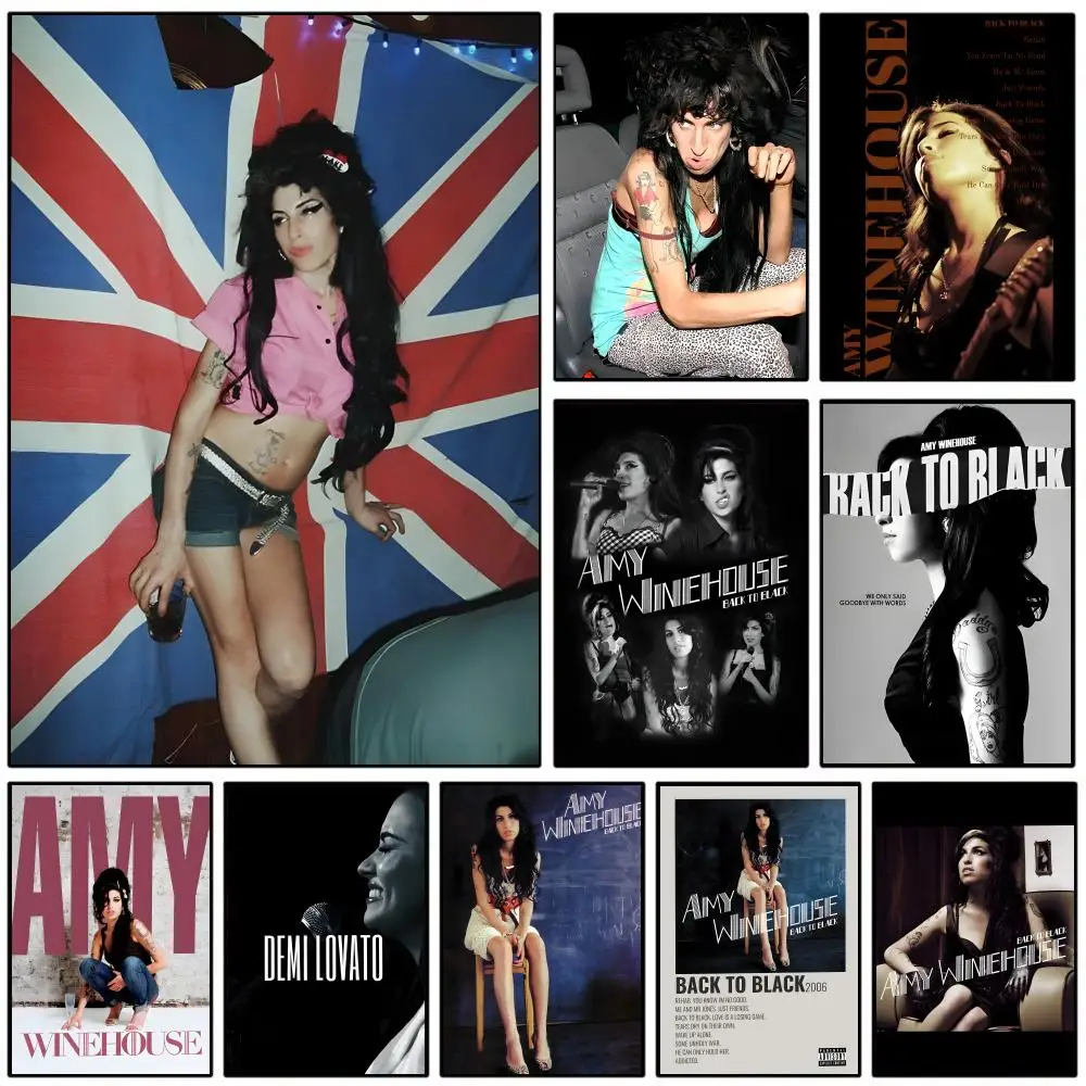 Jazz Pop Singer Amy w-winehouse Poster HD Self-Adhesive Wall Decor Home Office Dorm Bedroom & More Ideal Gift Choice