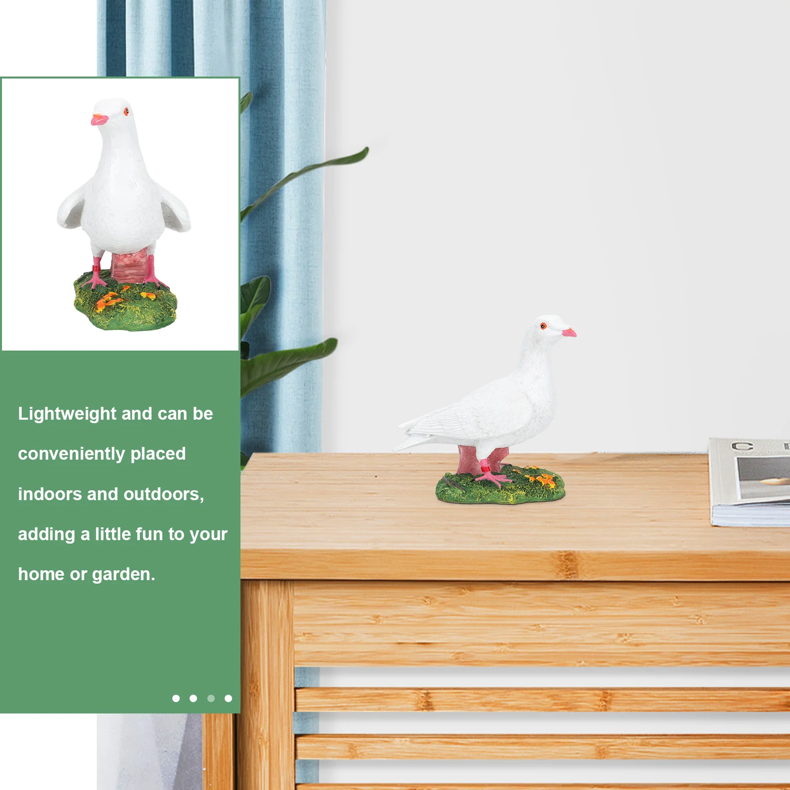

Resin Dove Sculpture Realistic Garden Bird Decoration Vivid Posture Outdoor Lawn Ornament Micro Landscape Decor
