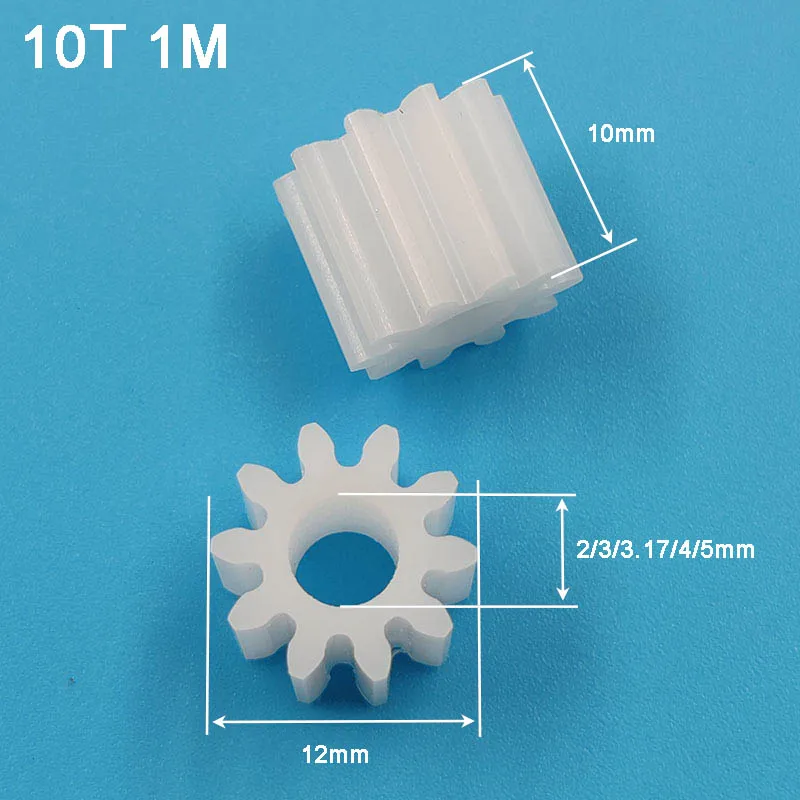 10T 1M POM Plastic Spur Gear OD=12MM 10 Teeth Thickness 10mm 2/3/4/5mm Hole Available 103A 104A 105A Pinion