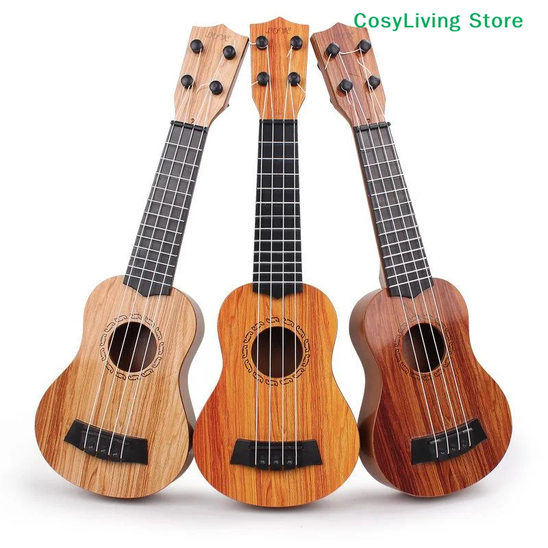 26/35cm Guitar Desktop Decoration 4 Strings Musical Instrument With Paddles Simulating Yukrili