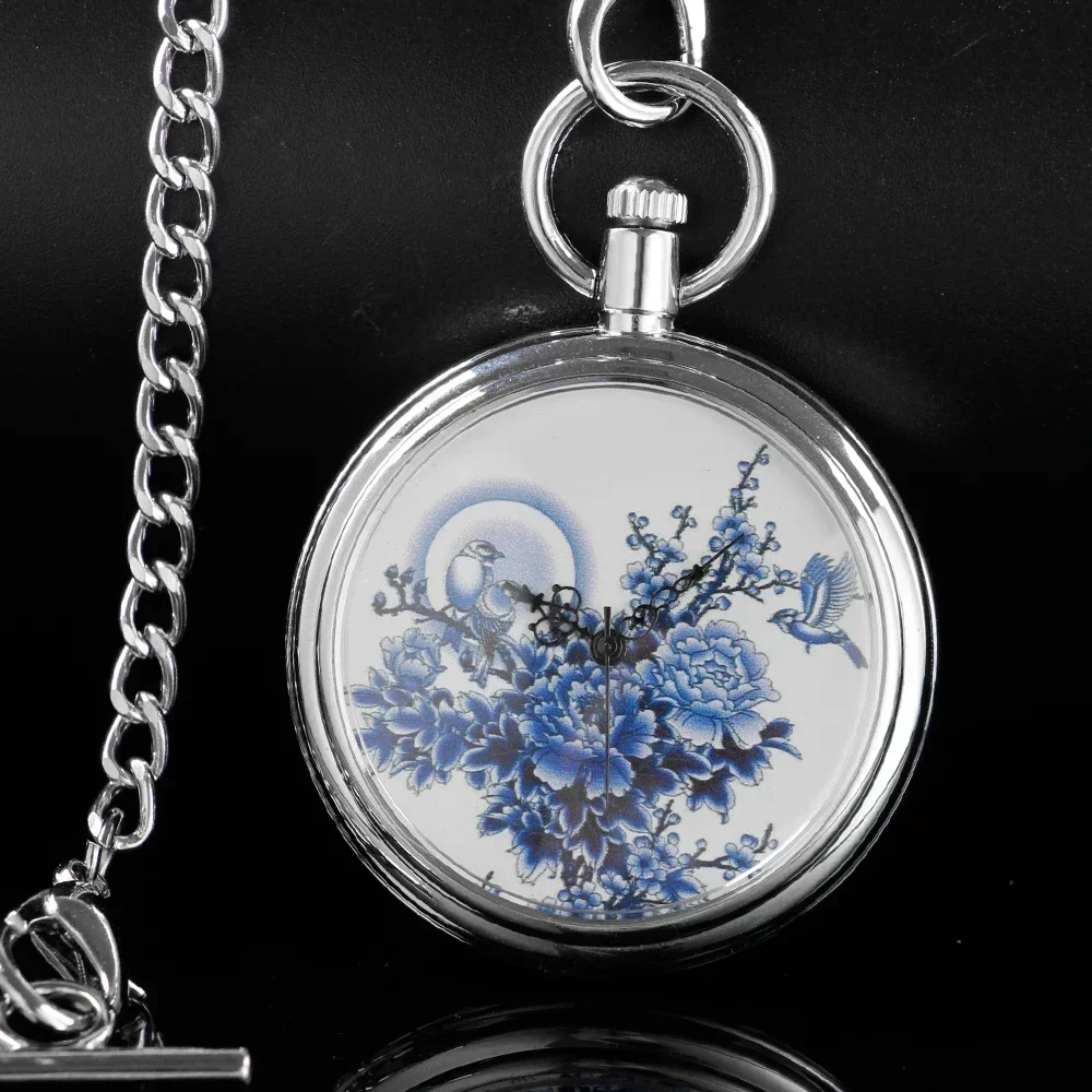 Fashion New Design Elegant Mechanical Pocket Watch Men Women Stainless Steel Handwinding Pocket Clock FOB Chain Gift