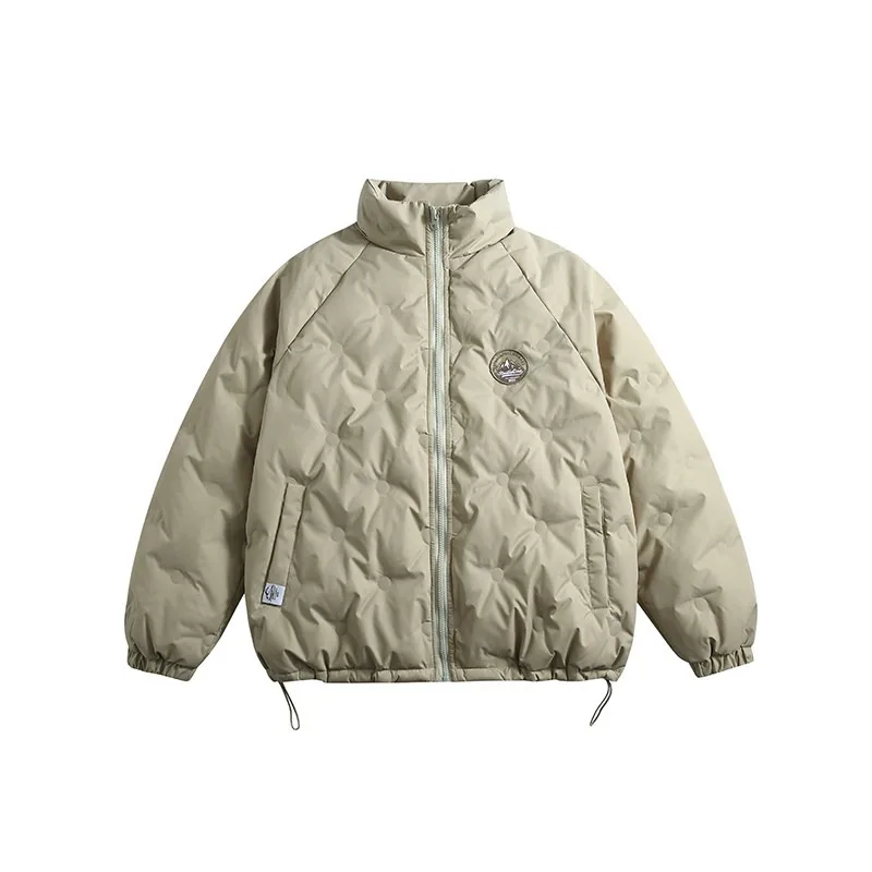 Modna, lekka kurtka puchowa męska w stylu amerykańskim ze stójką na zimę 2025, nowa, ciepła i odporna na zimno.