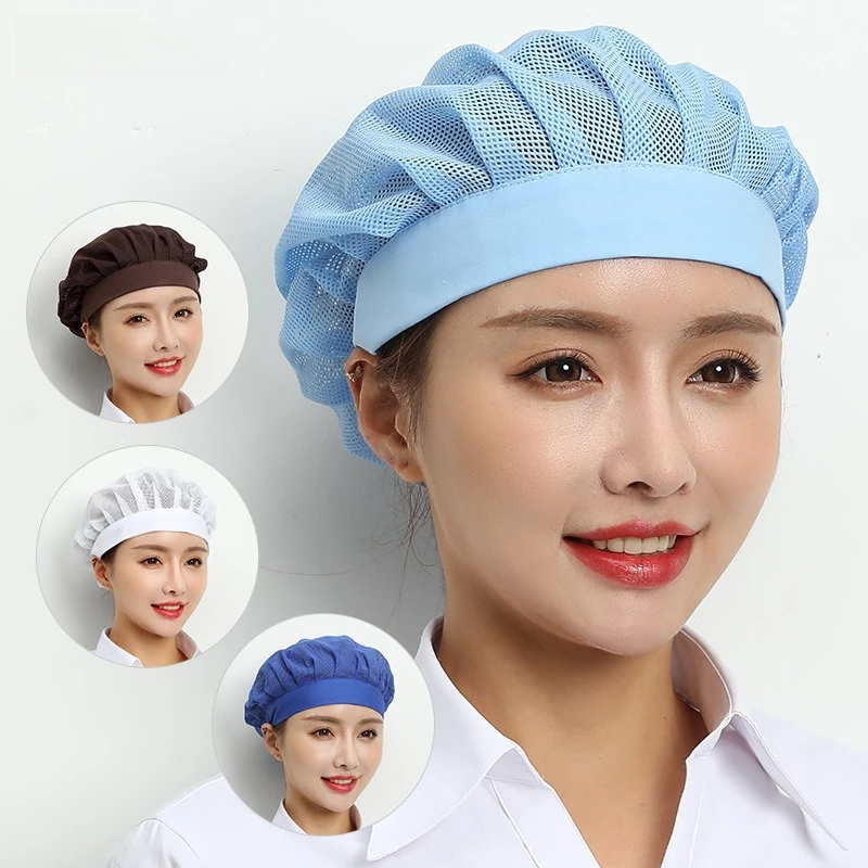 Professional Chic Chef Hat Hairnet Set Catering Workwear for Bakery Hotel Restaurant Kitchen Staff Cooks Waiters