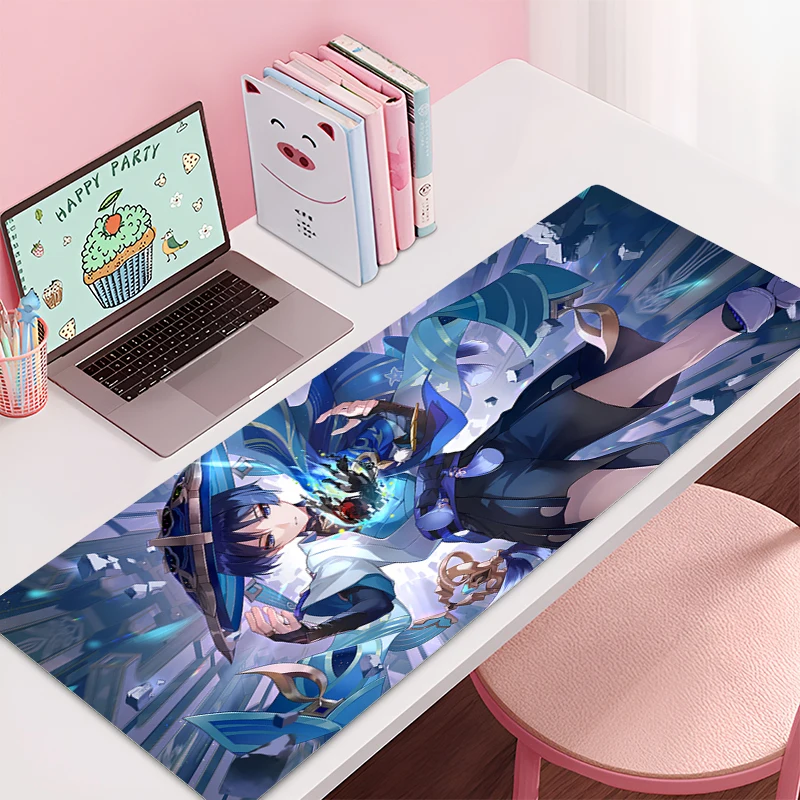

Large Mouse pad Genshin Impact Wanderer game player keyboard pad non-slip office study desk mat floor mat coaster PC Mousepad