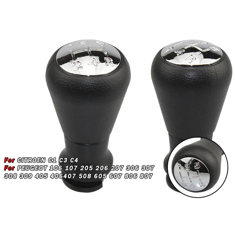 

5-Speed Gear Shift Knob for Peugeot 206/307 & Citroen - Manual Transmission Shifter Handle, Durable Car Cockpit Gear Lever Part