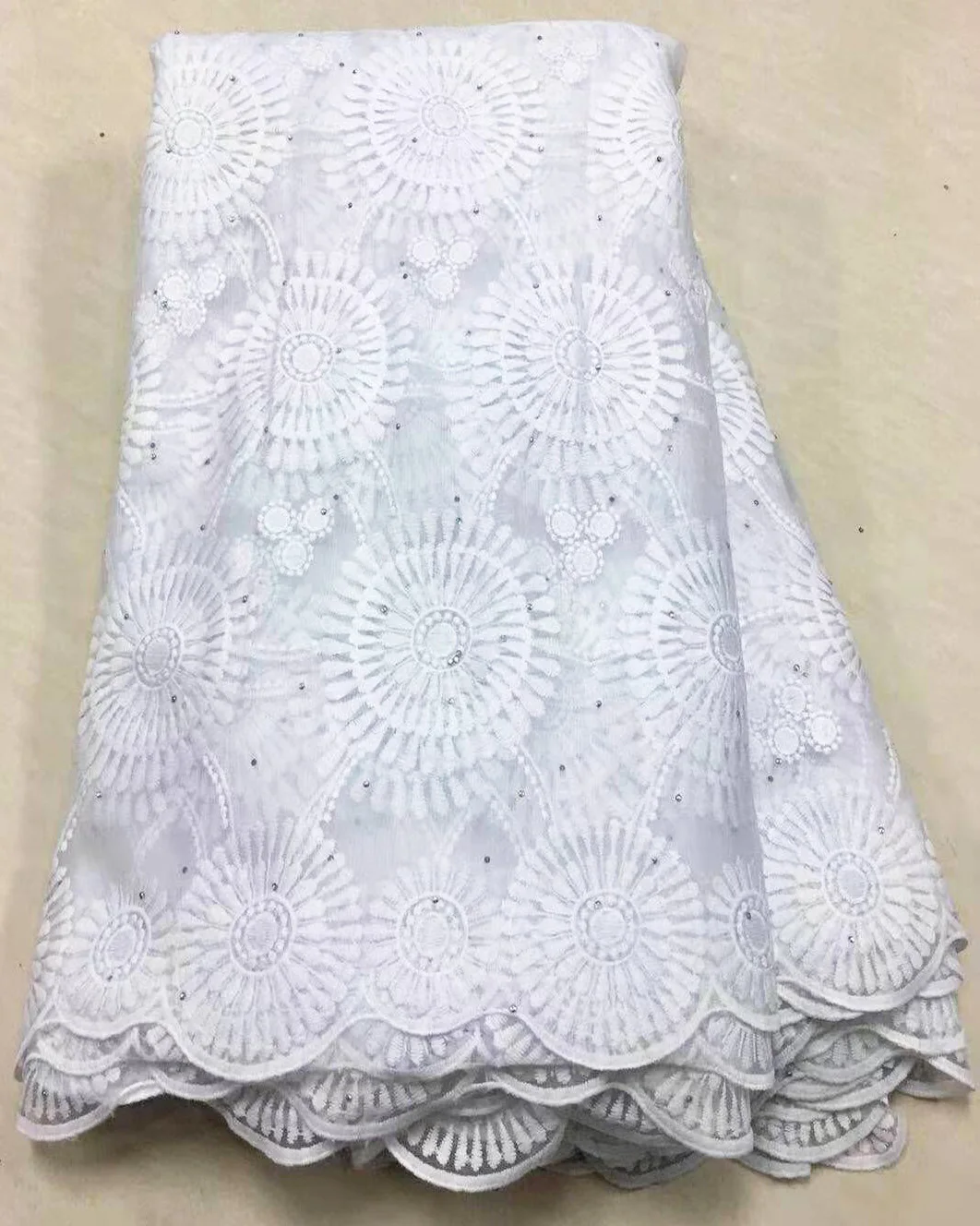 

White African Dry Lace Fabric 2021 High Quality Lace Swiss Voile Lace In Switzerland Nigerian Cotton Lace for Wedding Party ZJ13