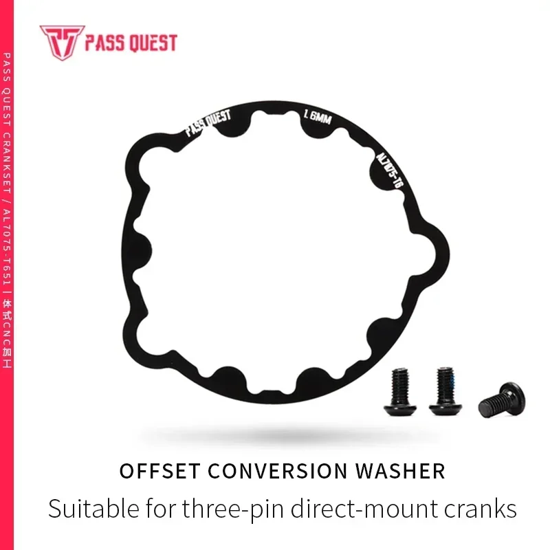 

Pass Quest Offset Crank Washer 1.6mm 2mm 2.5mm Al7075-T6 Crank Chain wheel washer Crank gasket