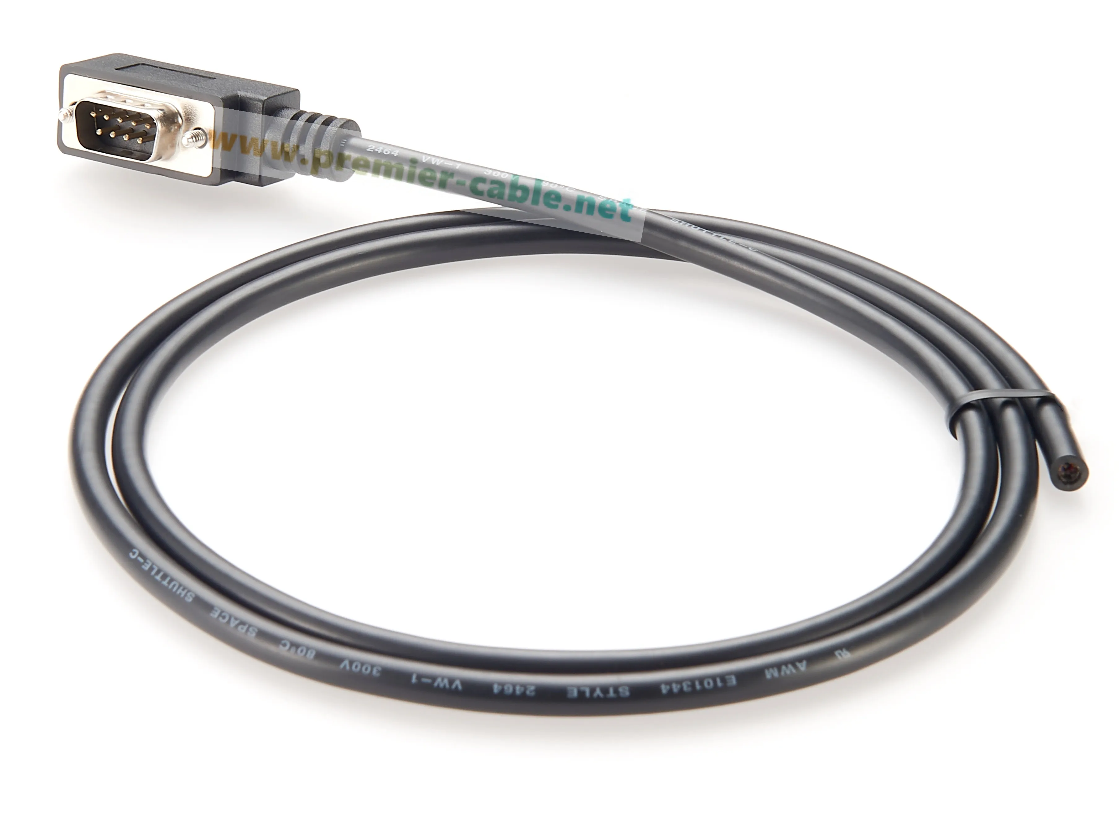 90-Grad-Flachprofil-DB9-RS232-Seriellkabel, rechtwinklig, ultradünn, D-Sub 9-Pin-Stecker auf offenes Ende, blanker Draht, RS232-PLC-Programmierung – Detail 3