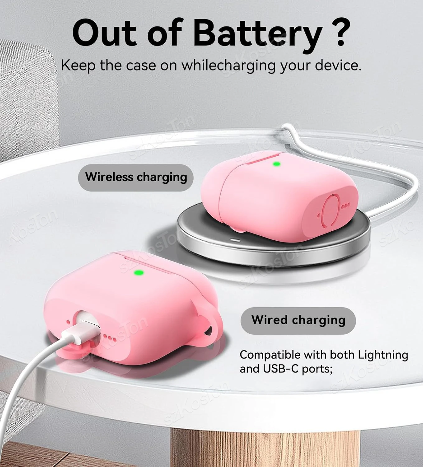 Capa protetora de silicone para airpods 4, capa com cordão compatível com 2024 air pods 4th soft shell com corda e chaveiro