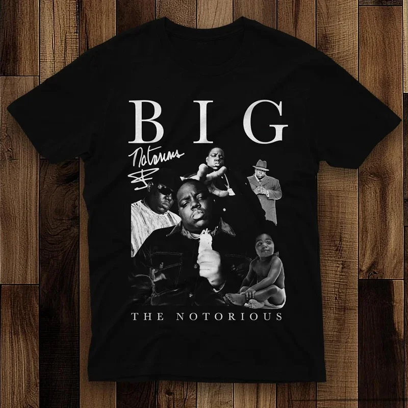 Classic Vintage The Notorious Big Tshirt Hip Hop Rapper Print T-shirts Men's Fashion Tees Summer Cotton Breathable Casual Tops