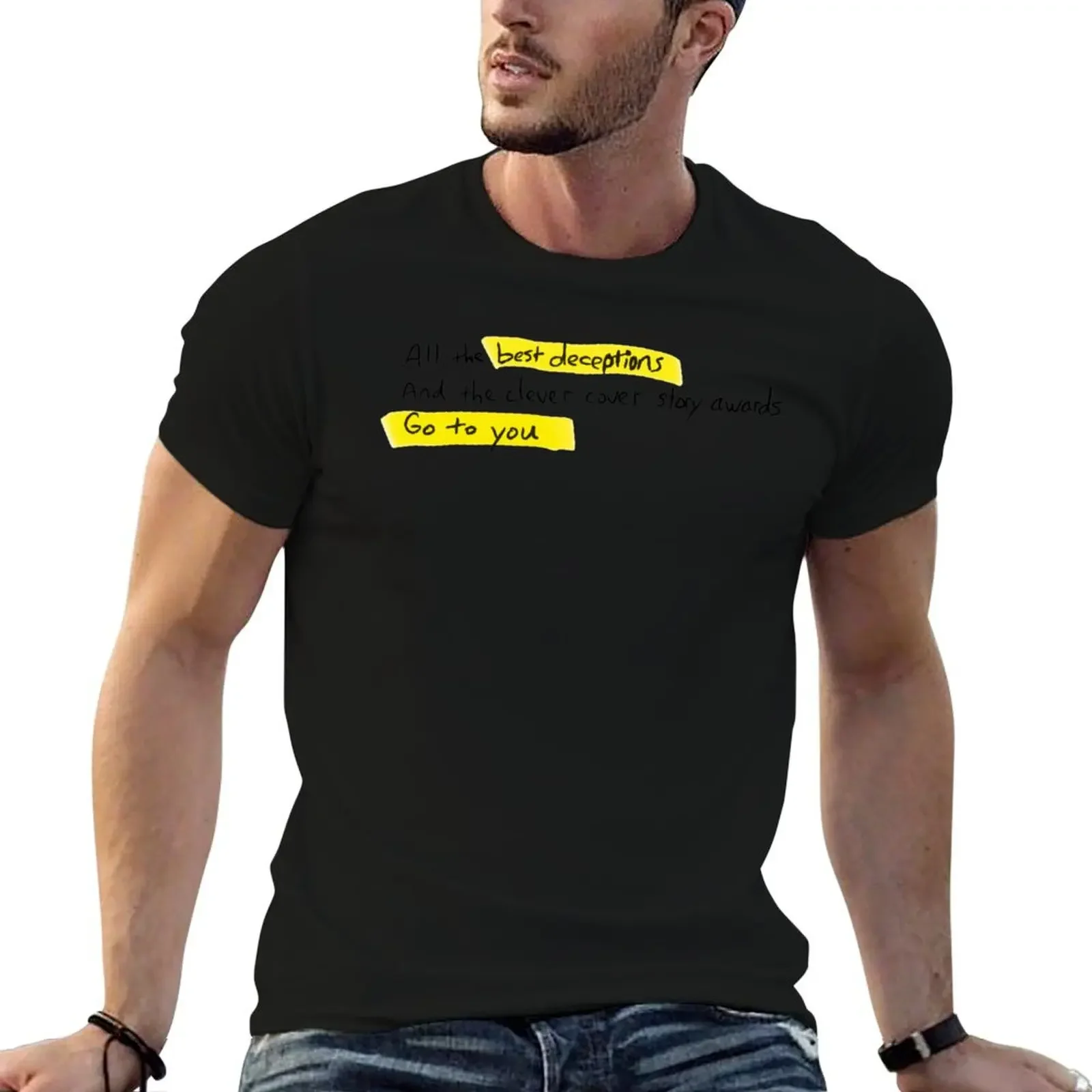 

The Best Deceptions handwritten lyrics T-Shirt Funny t-shirts oversizeds workout shirts for men