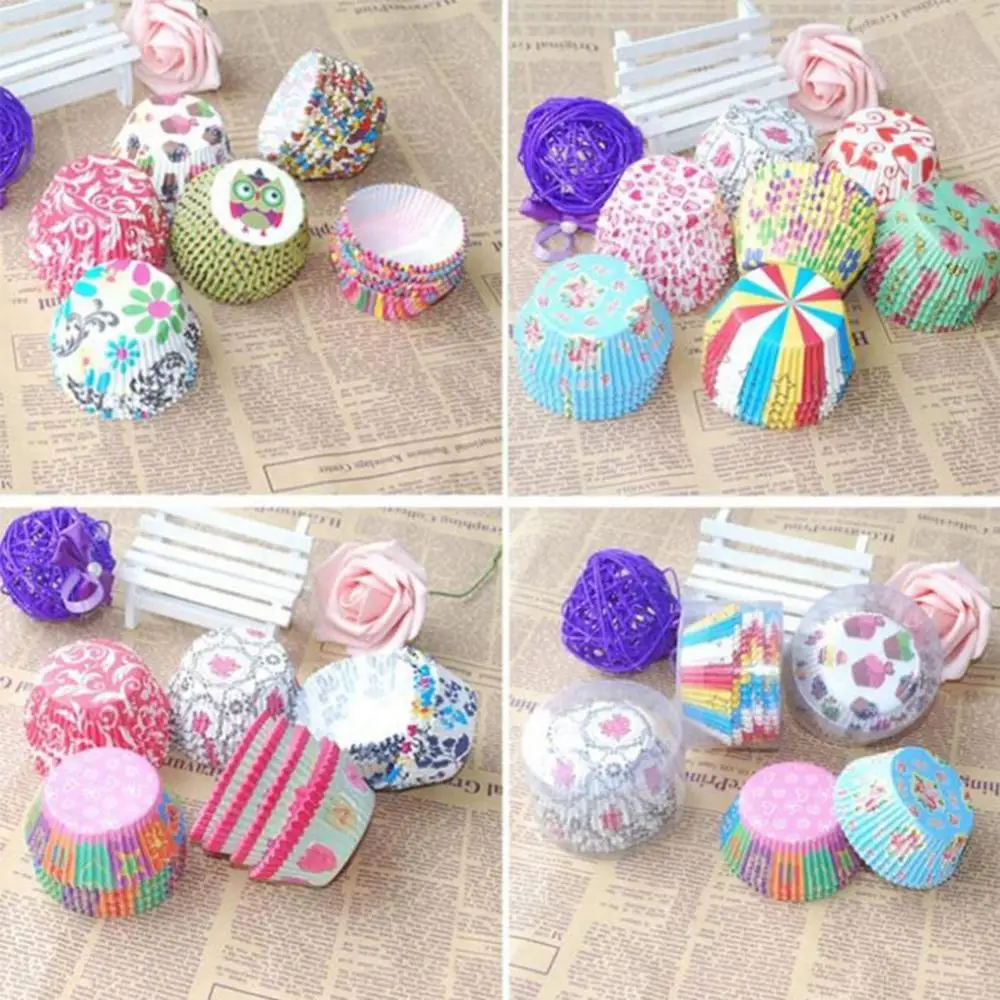 100Pcs Colorful Paper Cake Cupcake Liner Case Party Wrapper Muffin Baking Cups Kitchen Cake Tools Decorating Tool Dropship