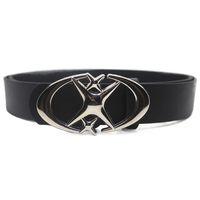 Punk Lether Belt Gothic Moon Star Design Y2k Y2k Belt Pu Leather Cross Decorative Belt Men Women