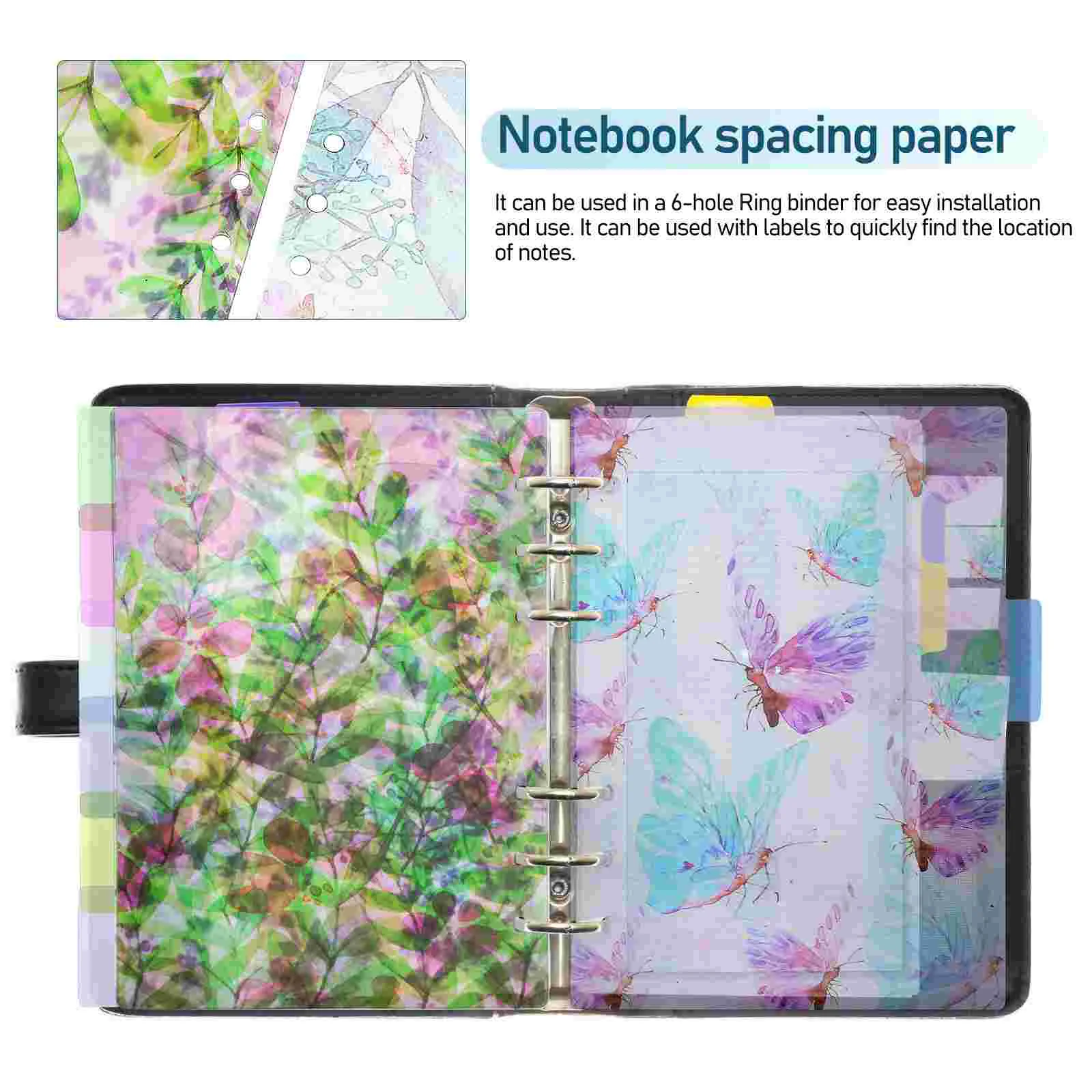 2 Books Loose-leaf Page Markers Plastic Dividers A5 Binder Label 6 Ring Tab Notebook Bulk