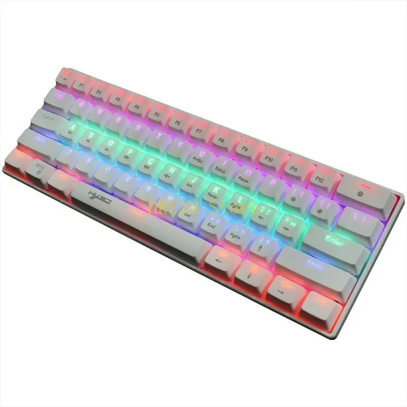 RGB Backlit Ultra-Compact Mini Keyboard 61 for Key USB Keyboard for PC Gam best sale
