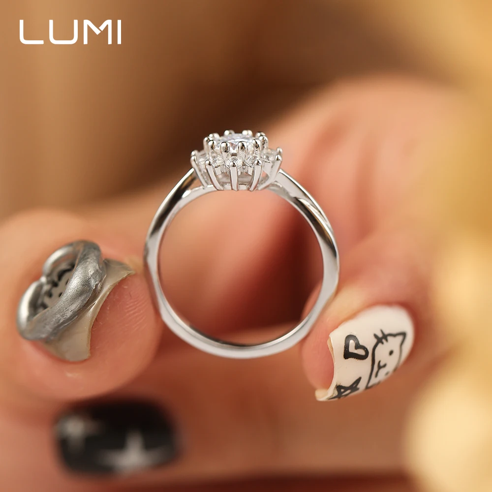 

Серебряное кольцо с витым подсолнухом 925, 0,5 карата, D-цвет, муассанит - ювелирные изделия с цветочными ботаническими лентами и ярким бриллиантом в лаборатории