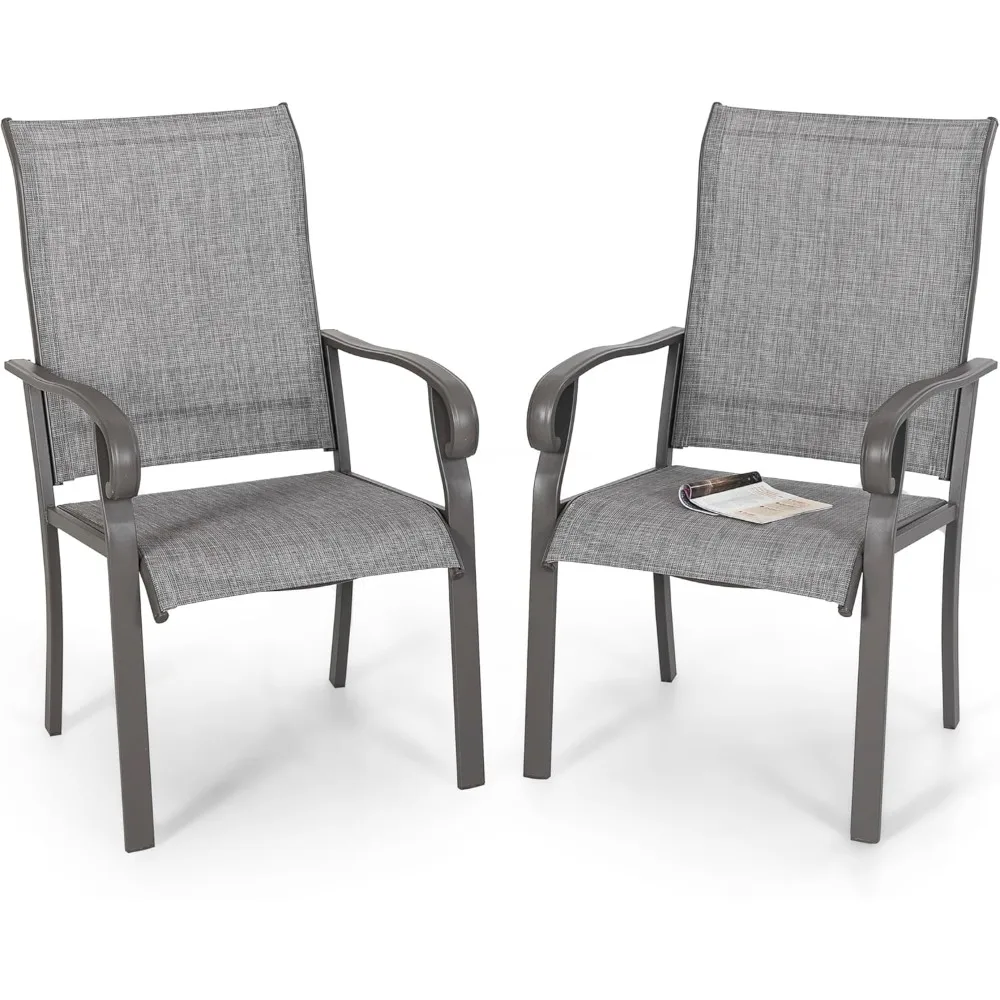 

Patio Dining Chairs Set of 2, All Weather Textilene Patio Chairs,Powder-Coated Metal Frame Outdoor Patio Bistro Dining Chairs f