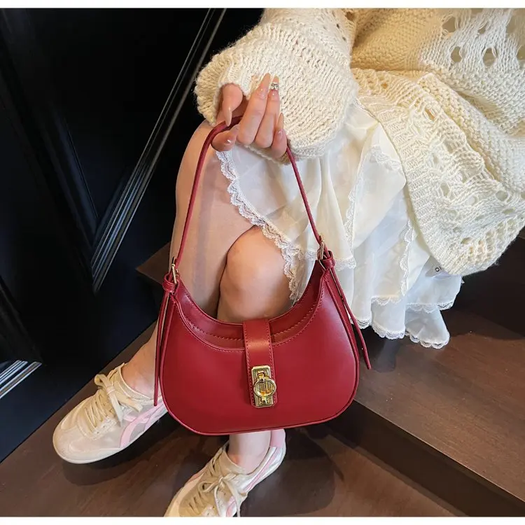 2025 Summer New! Small Fresh Underarm Mini Bag for Women - Simple Texture Saddle Bag, Niche High - End Shoulder Bag