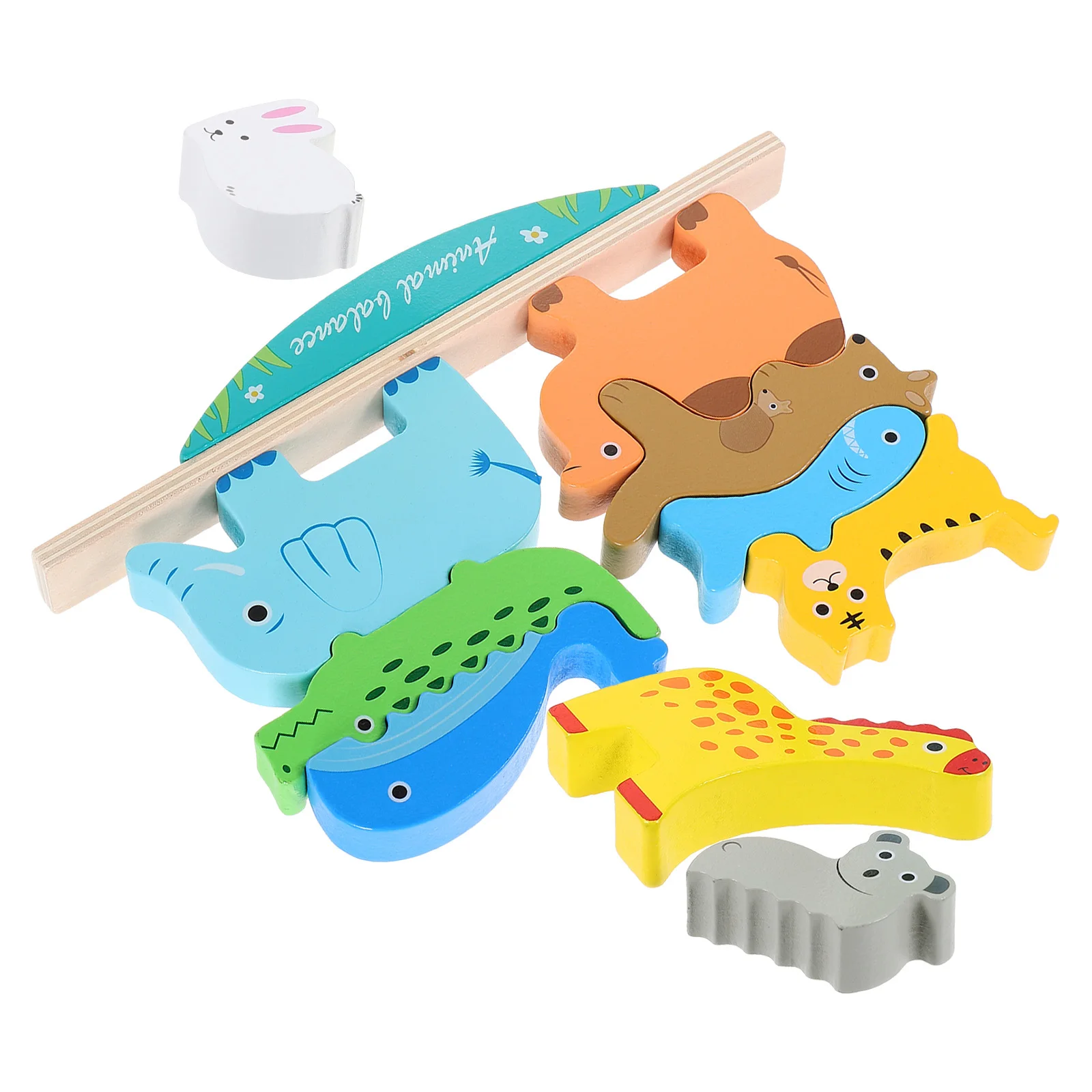 مجموعة واحدة من ألعاب التراص الخشبية الرائعة الكرتونية للأطفال هدية المهرجانات وكتل النمو الفكرية كتل التوازن #1